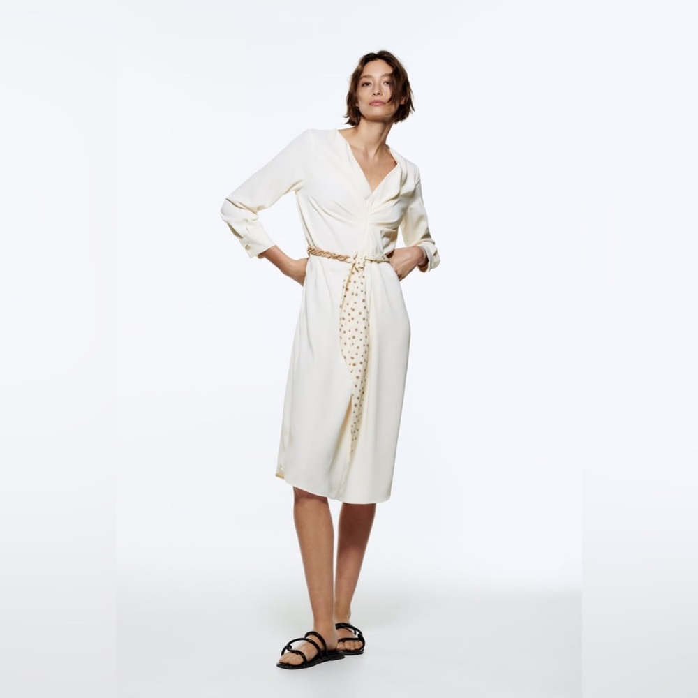 S. Zara OVERSIZE DRESS WITH BELT